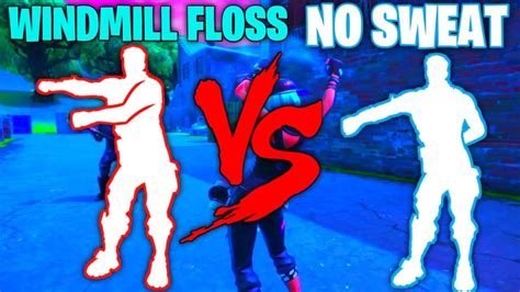If you want to watch these dances or emotes in action, you can click on you can find all of our other cosmetic galleries right here. FORTNITE WINDMILL FLOSS EMOTE VS NO SWEAT EMOTE!!! - YouTube