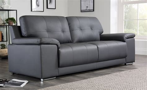 Buy three seater sofa and get the best deals at the lowest prices on ebay! Kansas Grey Leather 3 Seater Sofa in 2020 | Grey leather ...