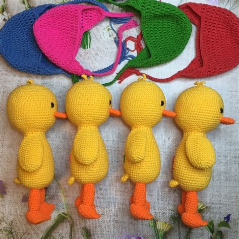 More free women's sweater patterns: Crochet duck toy knit stuffed duckling doll handmade ...