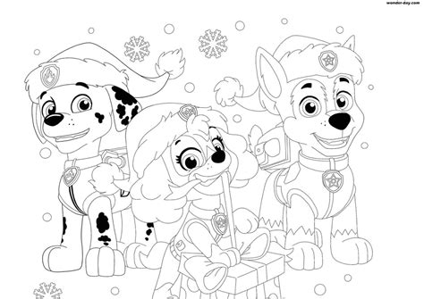 Paw patrol sky, zuma,chase, tracker, ryder, rocky und logo ausmalbilder für. Weihnachten Paw Patrol Ausmalbilder zum Ausdrucken