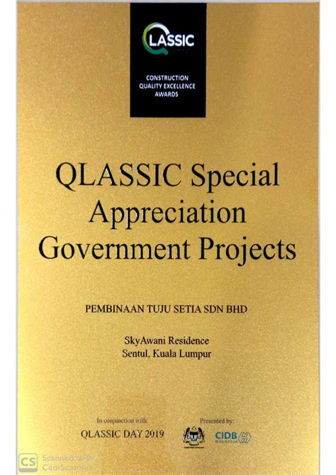We are class g7 contractor registered to construction industry development board. Accolades - Pembinaan Tuju Setia Sdn Bhd