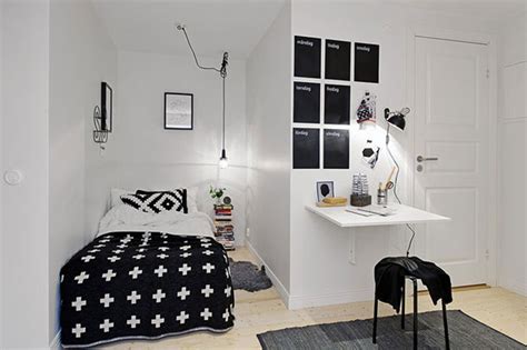 Ilustrasi kamar bergaya scandinavian yang aesthetic. Desain Kamar Tidur Minimalis Ukuran Kecil