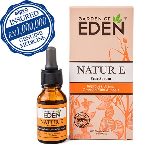 Garden of eden® natur e scar serum is promoted for use on scars, including old and new scars like keloids. Garden Of Eden Natur E Scar Serum 15ml - Alpro Pharmacy
