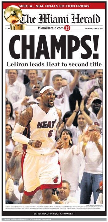 Anyone seeking permission to use or reproduce the front page of a newspaper featured in our today's front pages exhibit must contact the newspaper's publisher directly. #Miami Heat: #Champs! http://bit.ly/O1cx1C >> Read our ...