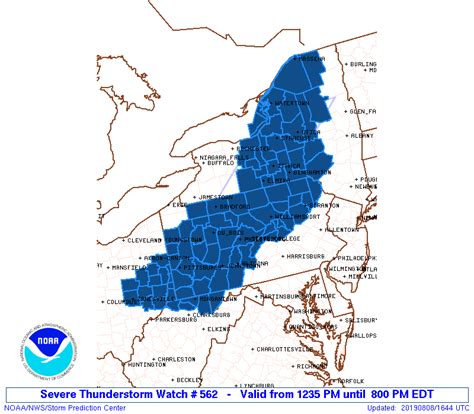 Environment canada issued the advisory on friday night, saying anyone in or near the area should keep an. Storm Prediction Center Severe Thunderstorm Watch 562