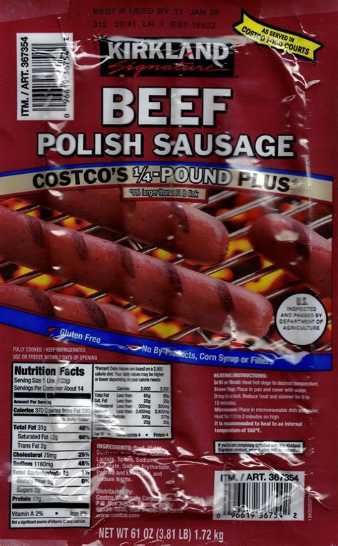 The have a high grain content but no corn meal which is good. Costco Polish Sausage - bring the food court home - Shop Smart