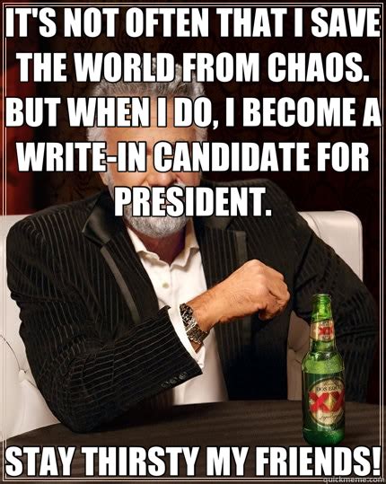 Submitted 3 years ago by cuniculusdeus. IT'S NOT OFTEN THAT I SAVE THE WORLD FROM CHAOS. BUT WHEN ...