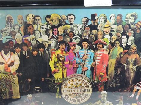 Pepper's lonely hearts club band. BEATLES SGT. PEPPER RARE LITHOGRAPH FRAMED