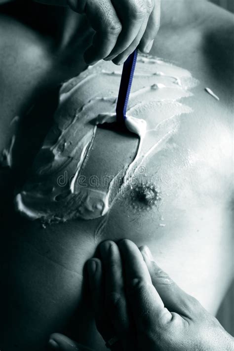 Monochrome Man Shaves Chest Stock Photo - Image: 6477590