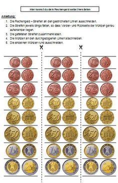 Die geldscheine werden direkt ausgeschnitten die münzen schneiden sie noch nicht rund aus. Spielgeld und Rechengeld zum Drucken und Ausschneiden ...