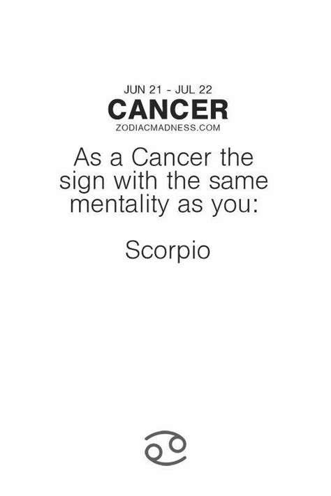 Here is detailed analysis of their relationship as lovers and as friends. Scorpio and cancer image by Chelsea Johnston on · Quotes · | Cancer zodiac, Astrology cancer
