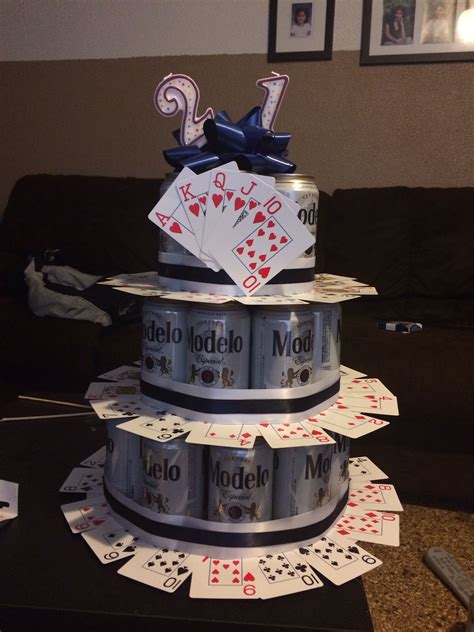 The most common birthday cake guy material is paper. Fun 21st birthday beer cake Idea for a guy. | DIY ...