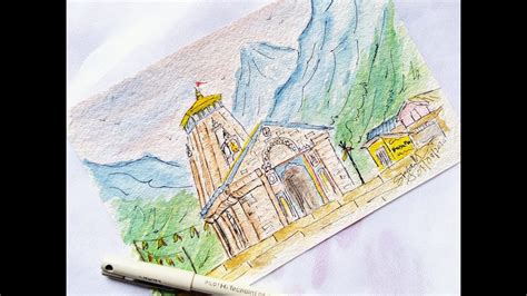 Repeat until the entire project is done. kedarnath || Water Colour || pen & wash painting ...