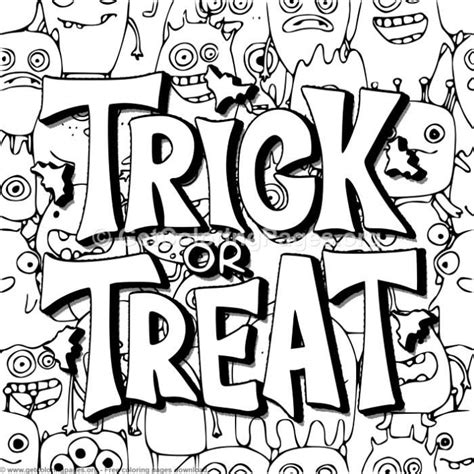 Download and print these trick or treat coloring pages for free. Pin on Adult Coloring Pages