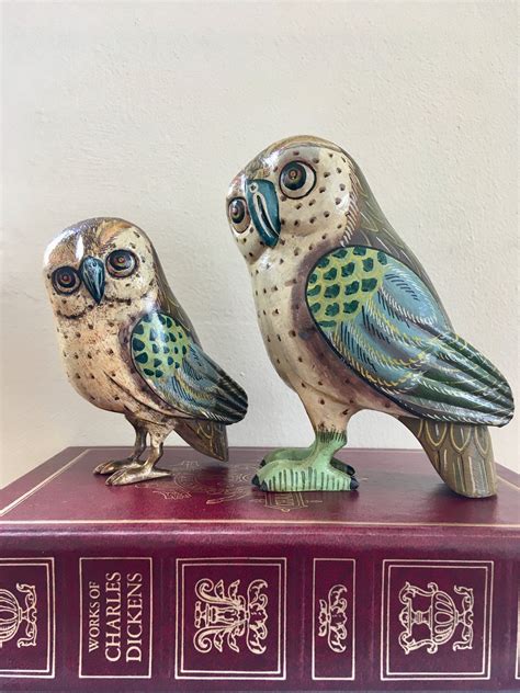Wooden Owl Sculpture, Wooden Figurines, Hand Painted, Carved, Home Decor | Wooden owl, Wooden ...