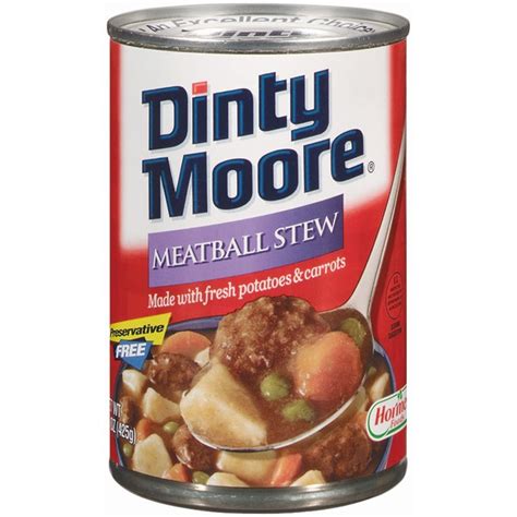 Dinty moore® beef stew comes in three convenient sizes: Dinty Moore W/Fresh Potatoes & Carrots Meatball Stew (15 ...