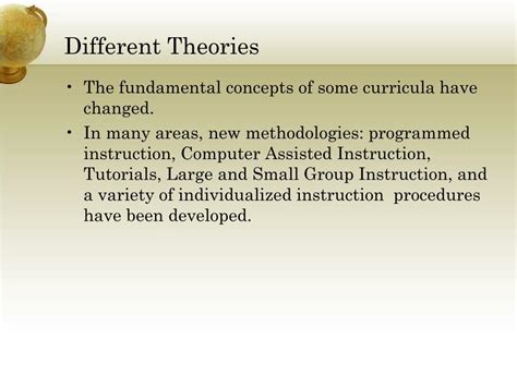 Since then, different methods of teaching language have been born based on different theories such as table 1: PPT - THE NATURE AND SCOPE OF CURRICULUM DEVELOPMENT ...