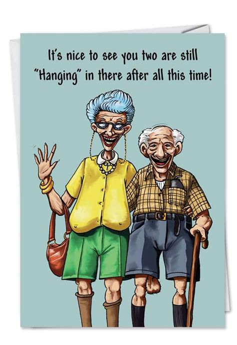 Send this card to wish a happy anniversary on this special day. Hanging In There Funny Cartoon Anniversary Card