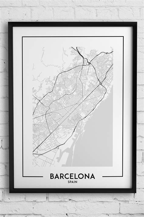 Decorate your home with your favorite city poster or dream destination. BARCELONA map print, poster, map of Barcelona, Barcelona printable, map art, Barcelona map ...