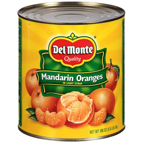 Have bought mandarin oranges sold under several different brand. Del Monte Mandarin Oranges in Light Syrup, 106 oz ...