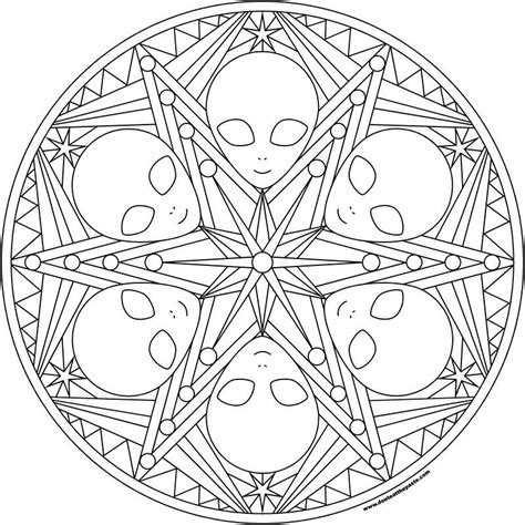 You can print or color them online at getdrawings.com for absolutely free. Alien mandala to print and color | Geometric coloring ...