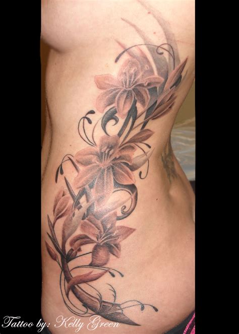 You can adjust the tattoo per your preference, and it is crucial to match and stick to its ideal color. Black And Gray Lilies Tattoo Picture