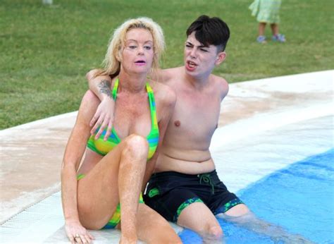 You can use this in your class to show the difference. Bikini-clad Lauren Harries gets a very public rub down ...