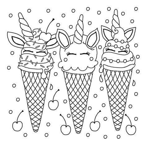 You can give the layers of the ice cream different colors for creating a visual treat to the eyes. Coloring Pages Unicorn Ice Cream - Coloring pages allow ...