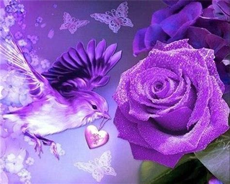 We have top selling paint by numbers birds for adults. Purple Flowers And Bird - Flowers Paint By Number ...