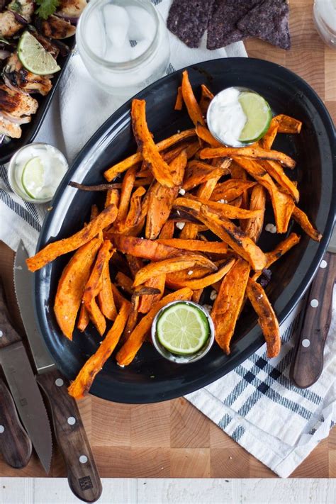 Garnish with green onions and cilantro. Sweet Potatoes Fries & Cilantro Lime Dipping Sauce ...