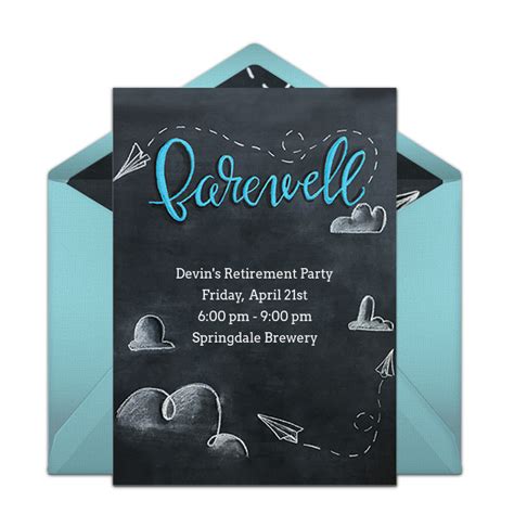 Free Chalkboard Farewell Invitations in 2020 | Farewell cards, Cards, Personalized invitations