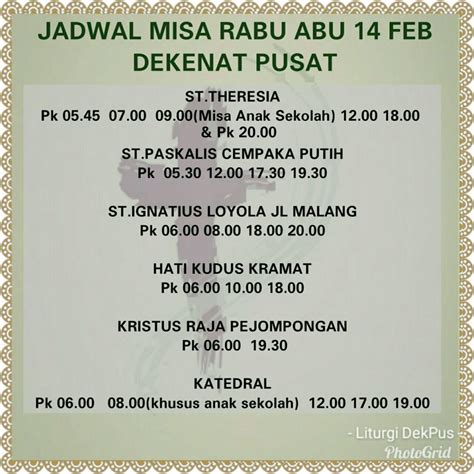 We did not find results for: Jadwal Misa Rabu Abu di Sejumlah Gereja Paroki di KAJ - 14 ...