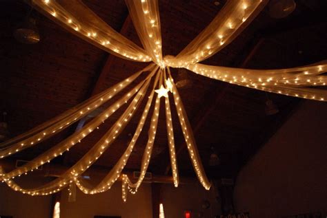 Fishing lie tied to basketball panels at either end. Ceiling lights with tulle. | Ceiling lights, Lights, Light ...