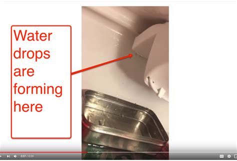 Throw away the first full bucket of ice. refrigerator - Water dripping from freezer into fridge top ...