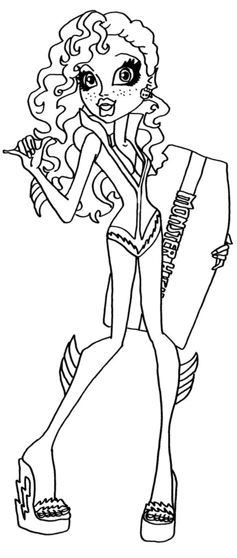Download these free printable coloring sheets and give your kid the chance to spend time with abby, catty noir, deuce, frankie stein, ghoulia yelps, lagoona and all other. Lagoona Blue Monster High Coloring Page | Monster coloring ...