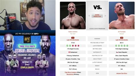 Prochazka has competed in 32 professional mma fights. UFC 251 Volkan Oezdemir vs Jiri Prochazka Prediction ...