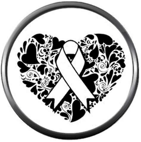 A ribbon is for cancer. Lung Cancer White Ribbon Heart Awareness Hope Find The ...