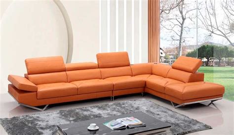 Enjoy free shipping on most stuff, even big stuff. Orange Leather Sectional Sofa VG 848 | 디자인, 소파