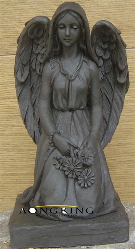 Angel praying, angel sitting, angel standing, angel sleeping all these angel statues have angel holding dress and bird stone indoor/outdoor garden statue. Tomb decoration kneel angel statue | metal art statue ...