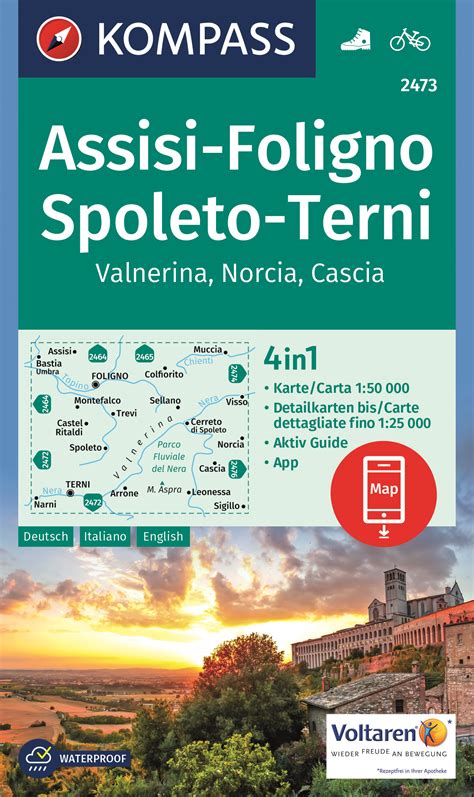 Die billigste ist per bus und zug über rome termini via giolitti und kostet 23€. Kompass Karte 2473, Foligno, Spoleto Wanderkarte / Radkarte