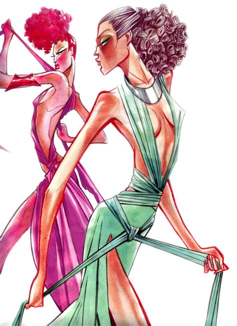 Roy halston frowick impose son style et devient alors une figure incontournable de la jet set de new york. illustrations by ?? - designs by Halston | Illustration ...