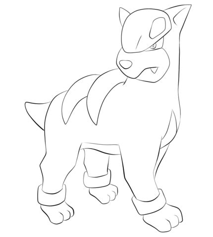 Vulpix pokemon printable coloring page. Houndour coloring page from Generation II Pokemon category ...