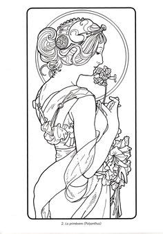 Created by lili chin, eddie mort. Gemälde von Alphonse Mucha Ausmalbild | Malvorlagen ...