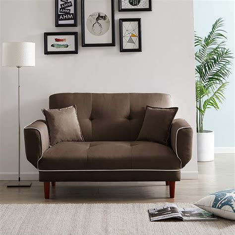 Shop for barato fabric convertible sofa bed by casamode. Convertible Futon Sofa Bed with 2 Pillows, Twin Size Sleeper Sofa Futon Couch, Recliner Couch ...