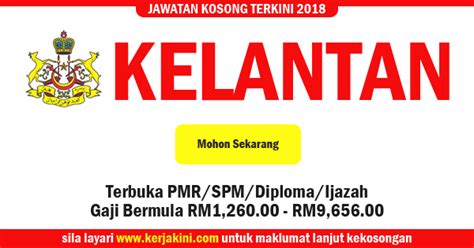 Utk iklan keje 0 percuma, sila pm kepada admin. Jawatan Kosong 2018 Kelantan - Gaji RM1,260.00 - RM9,656.00