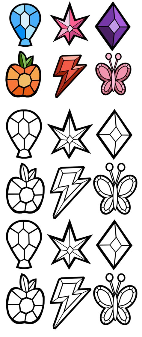 Print free coloring pages for children and create your own coloring book for children of all ages. Elements of Harmony Gems -Free- by Akili-Amethyst on ...