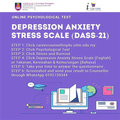 Through 21 questions, the assessment expands each of these three into their individual symptoms, helping to explore your particular experience. Online Psychological Test (DASS), UiTM Cawangan Terengganu ...