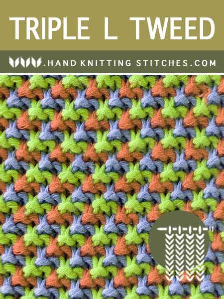 With yarn in front (wyif). Triple L Tweed Slip Stitch Pattern - Hand Knitting Stitches