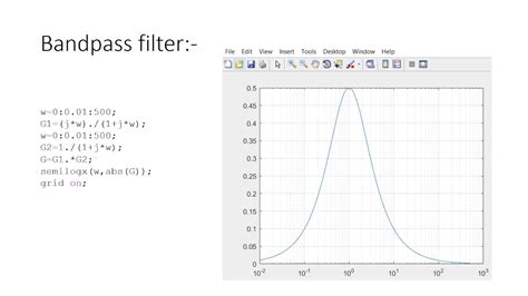 Introduction to bandpass filter matlab. Bandpass filter from High pass and low pass filter ...