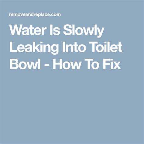 Testing the toilet tank water for a leak into the toilet bowl. Water Is Slowly Leaking Into Toilet Bowl - How To Fix ...